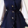 Ruffled Lace Vest Two-Piece Set Navy Blue – Bild 4