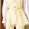 Ruffled Lace Vest Two-Piece Set Yellow wholesale clothing set view 4 - Hicabistan Turkey factory