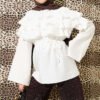Ruffled Tie Waist Tunic Ecru