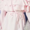 ⁦Ruffled Tie Waist Tunic Pink⁩ - الصورة ⁦4⁩