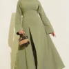 Linen Two-Piece Set with Fisto Detail and Wide Sleeves - Imagen 5