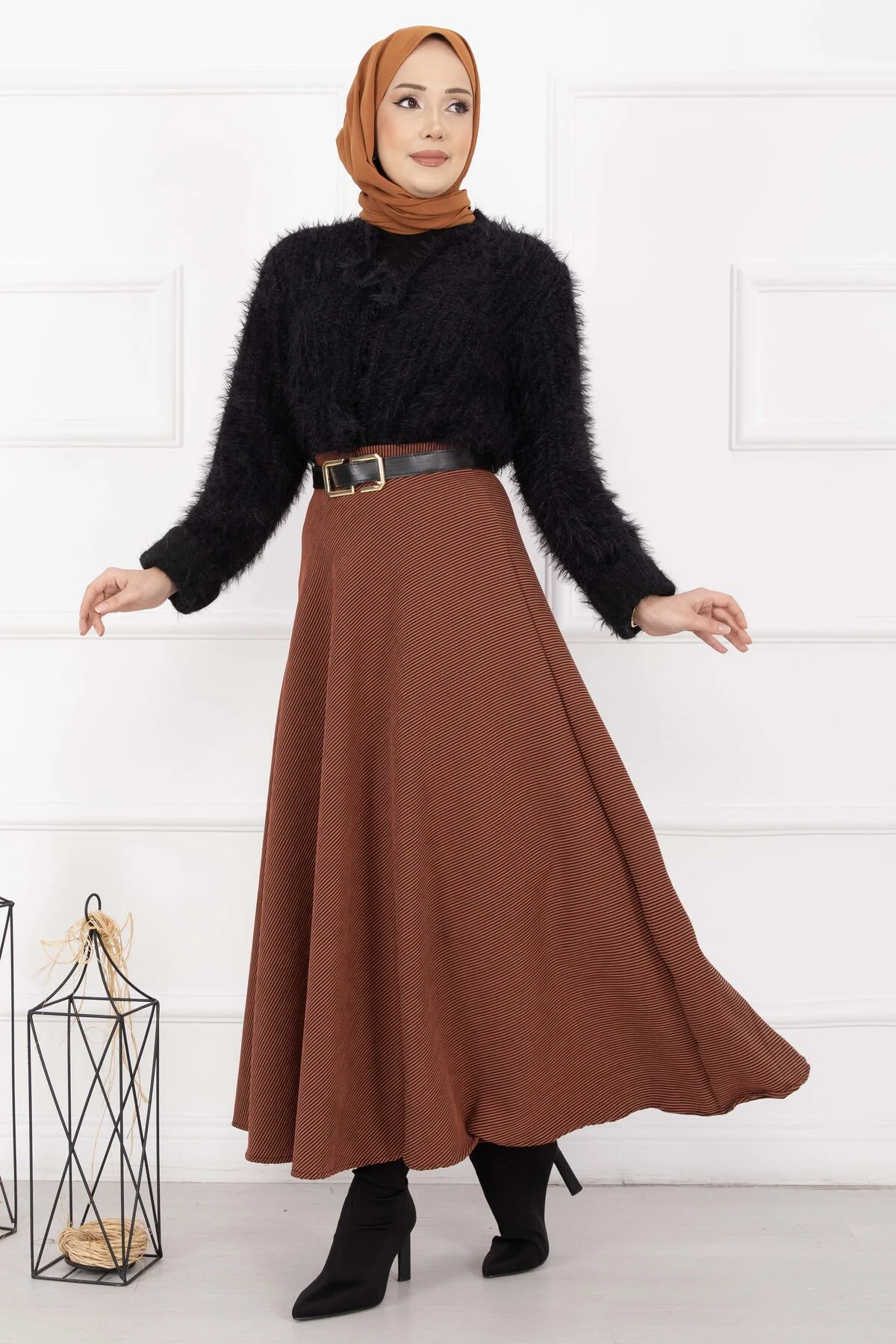 Ribbed Mevlana Skirt Tan - immagine 3