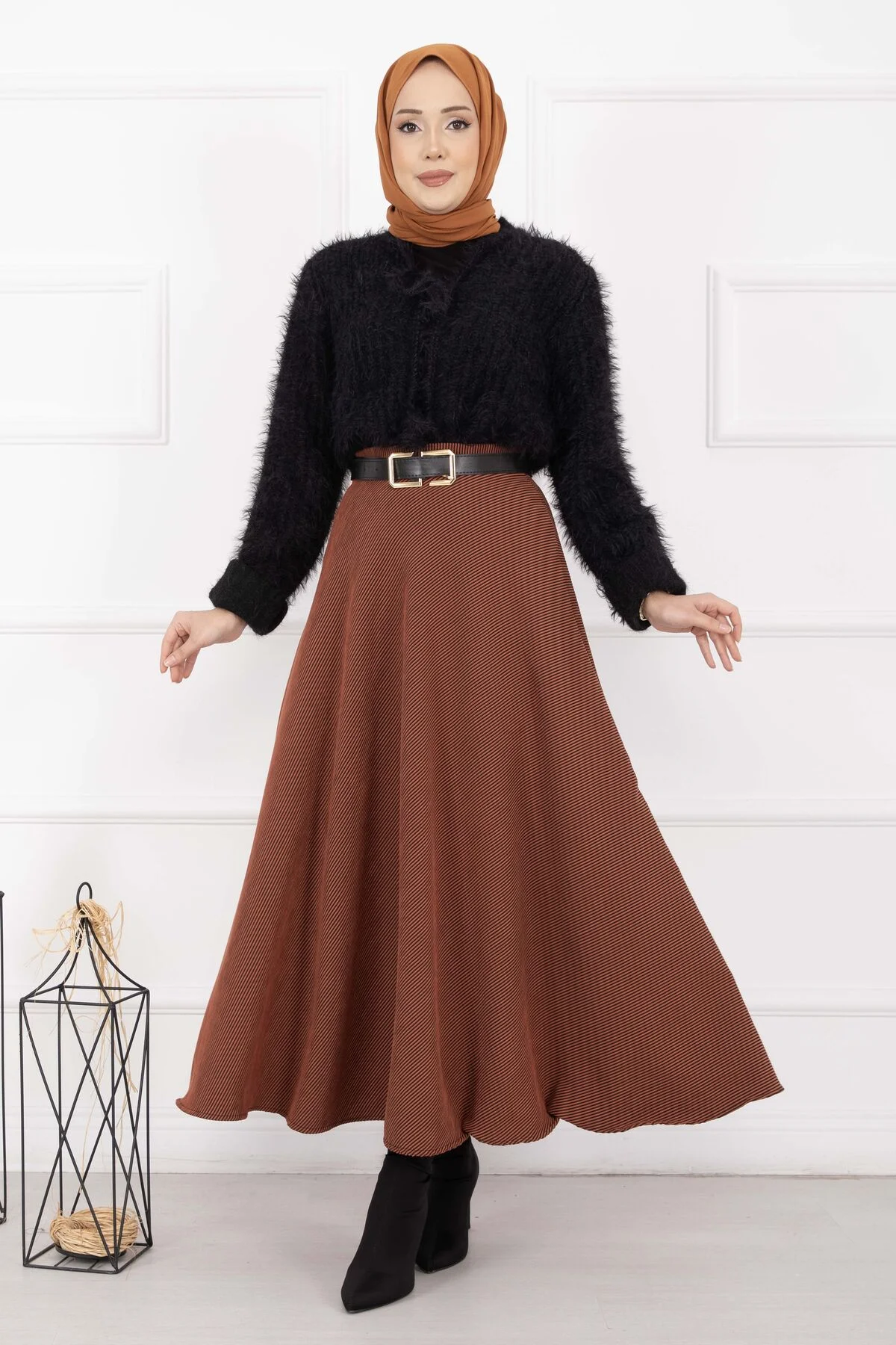 Ribbed Mevlana Skirt Tan - immagine 4
