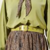 Fularlı Retro Pattern Chiffon Skirt Set - Image 4