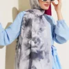 Rose Pattern French Silk Scarf Grey - immagine 2