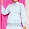 ⁦Lace Detailed Skirted Two-Piece Set Blue⁩ - الصورة ⁦2⁩