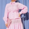 Lace Detailed Skirted Two-Piece Set Pink - Imagen 2
