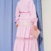 Lace Detailed Skirted Two-Piece Set Pink - Imagen 3
