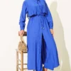 Long Tunic Set with Chest Panel and Tie Belt