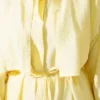 Long Tunic Set with Chest Panel and Tie Belt Yellow - Afbeelding 4