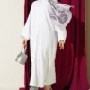Oversized Long Shirt with Wide Sleeves White