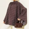 Oversized Tunic with Polka Dots Brown