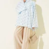 Oversized Tunic with Polka Dots Baby Blue - Imagen 2