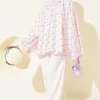 Oversized Tunic with Polka Dots Pink - Afbeelding 2