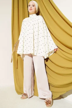 Alternatieve weergave van Oversized Tunic with Polka Dots Yellow