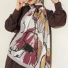 Geometric Floral Shawl Beige - Imagen 2