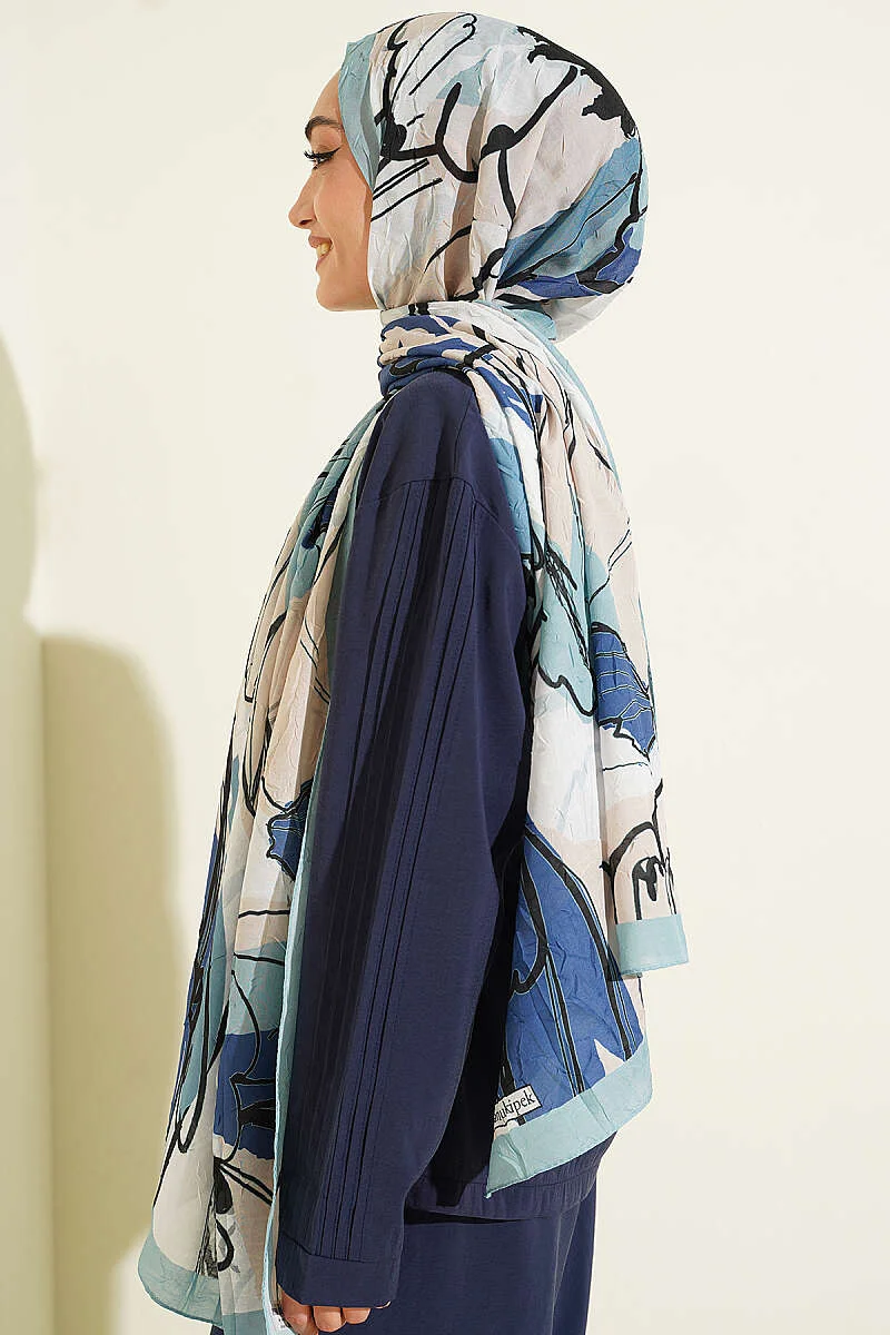 Geometric Floral Shawl Mint – Bild 3