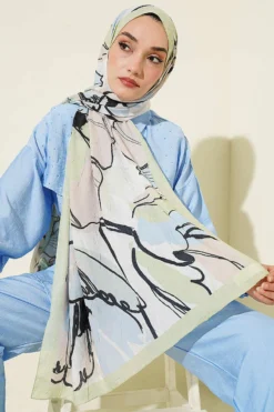 Alternative view of Geometric Floral Shawl