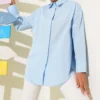 Hidden Button Basic Shirt Benetton Blue - Afbeelding 5