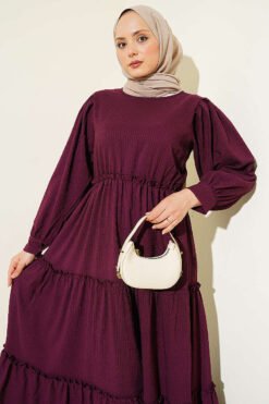 Alternative view of Ruffle Tiered Dress Burgundy