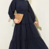 Ruffle Tiered Dress Navy Blue