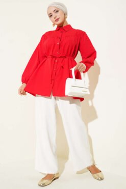 Alternative Ansicht von Gathered Chest Shirt Red
