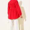 Gathered Chest Shirt Red - Image 3