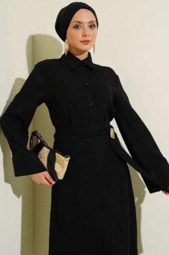 Vista alternativa di Skirt Set with Gold Floral Accessory Black