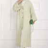 Long Kimono with Button and Tie Green – Image 3