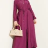 Long Tunic with Gold Button Two-Piece Set Gold