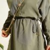 Gold Button Detail Waist Tunic Two-Piece Set Khaki – Image 4