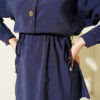 Gold Button Detail Waist Tunic Two-Piece Set Navy Blue – Image 4