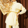 Gold Button Detail Waist Tunic Two-Piece Set Yellow – Bild 2