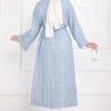 Long Kimono with Button and Tie Baby Blue - Afbeelding 6