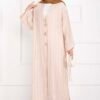 Long Kimono with Button and Tie Beige - Imagen 3