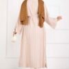 Long Kimono with Button and Tie Beige - Imagen 5