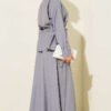 Gold Buttoned Waist Tunic Skirt Set Grey - Afbeelding 3