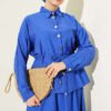 Gold Buttoned Waist Tunic Skirt Set Gold – Bild 2