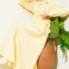 ⁦Zipped Modal Long Tunic Set with Scarf Yellow⁩ - الصورة ⁦5⁩