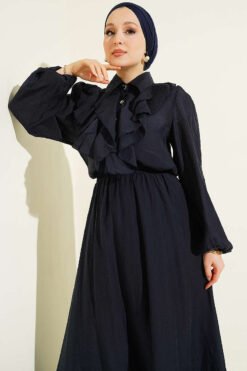 Vue alternative de Gold Button Front Ruffled Skirt Set Gold