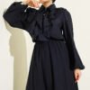 Gold Button Front Ruffled Skirt Set Gold wholesale clothing set view 2 - Hicabistan Turkey factory