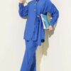 Gold Button Side Tie Two-Piece Set Gold