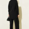 Gold Button Side Tie Two-Piece Set Black – Image 3