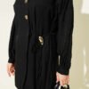 Gold Button Side Tie Two-Piece Set Black – Image 4