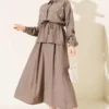 Floral Button Side Tunic Set Mink - Image 5