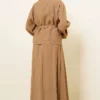 Buttoned Skirt Two-Piece Set Camel - immagine 3