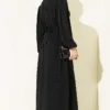Belted Evening Dress with Gold Buckle Black – Image 3