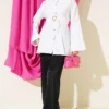 Shirt with Gold Buckle Belt White – Image 2