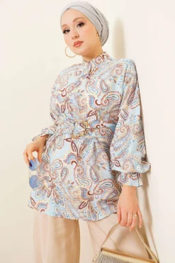 Paisley Pattern Tunic Blue