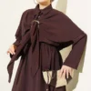 Cloak with Gold Buckle Three-Piece Set Brown - Image 2